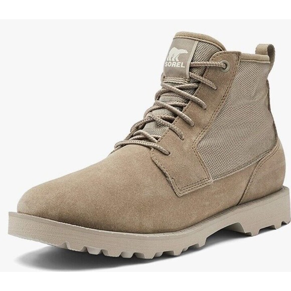 SOREL Caribou Mod Chukka Boots Mens Suede & Nylon Rain Boot Waterproof 8.5 Fungi - Picture 1 of 9